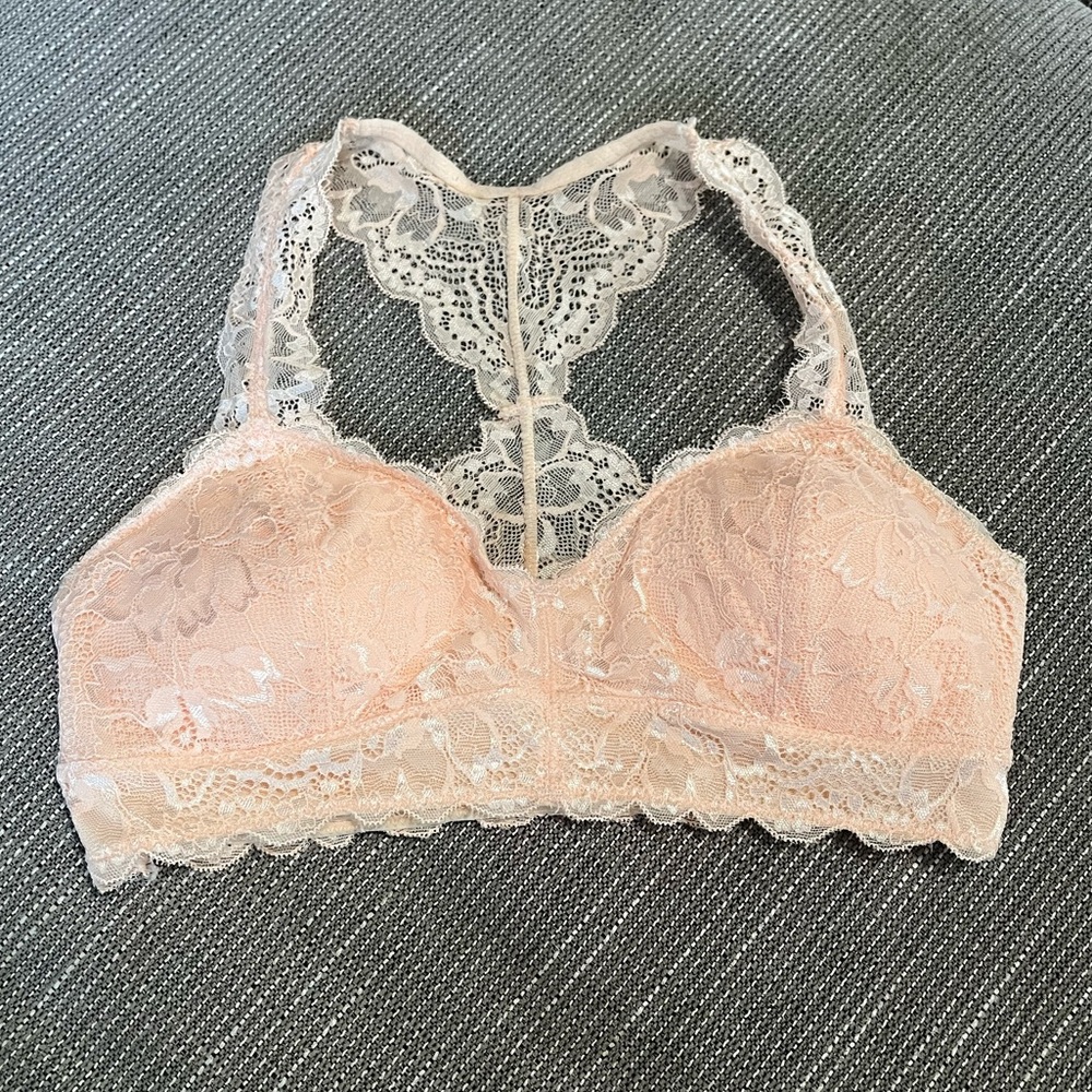 Amazon | Light Peach Cream Colored Lace Padded Bralette